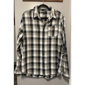 VOLCOM  black and White  plaid long sleeve shirt size large men's